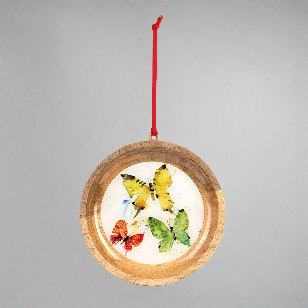 Dean Crouser Flock of Butterflies Wood Ornament