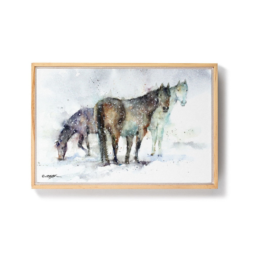 Dean Crouser Horse Trio Framed Canvas Wall Art by Demdaco is masterfully made by the renowned artist Dean Crouser.