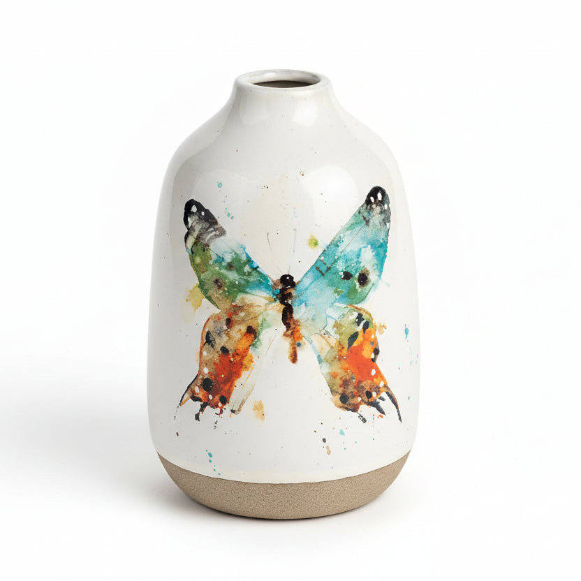 Dean Crouser Multicolored Butterfly Vase