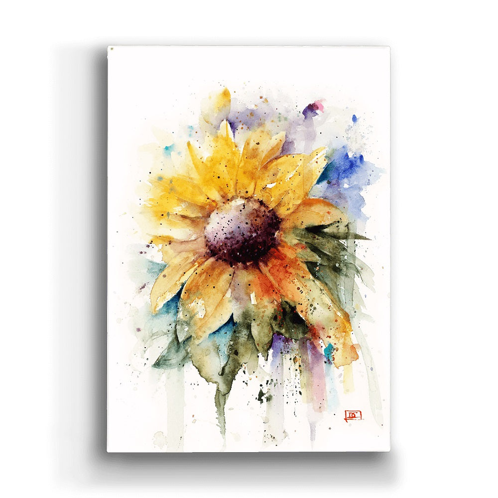 Bring the bright feeling of sunshine indoors with the Dean Crouser Sunflower Metal Box Wall Art by Meissenburg Designs