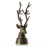Bronze deer head ornament on a white background