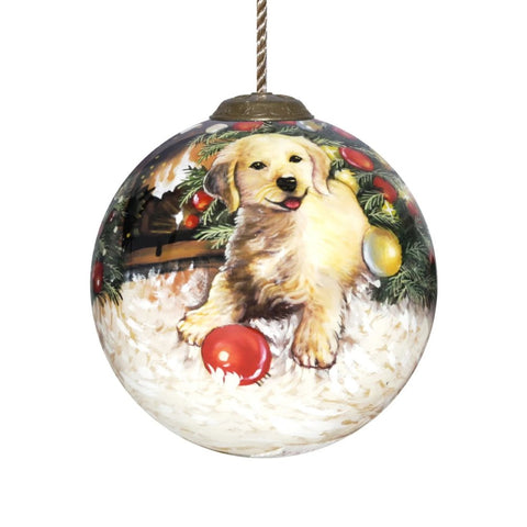 Nothing says Christmas like a puppy under a decorated tree. So we are happy to carry the Dona Gelsinger Christmas Puppy Ornament by Inner Beauty