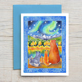 Drawn to the Lights Notecard by Simply Savory Art