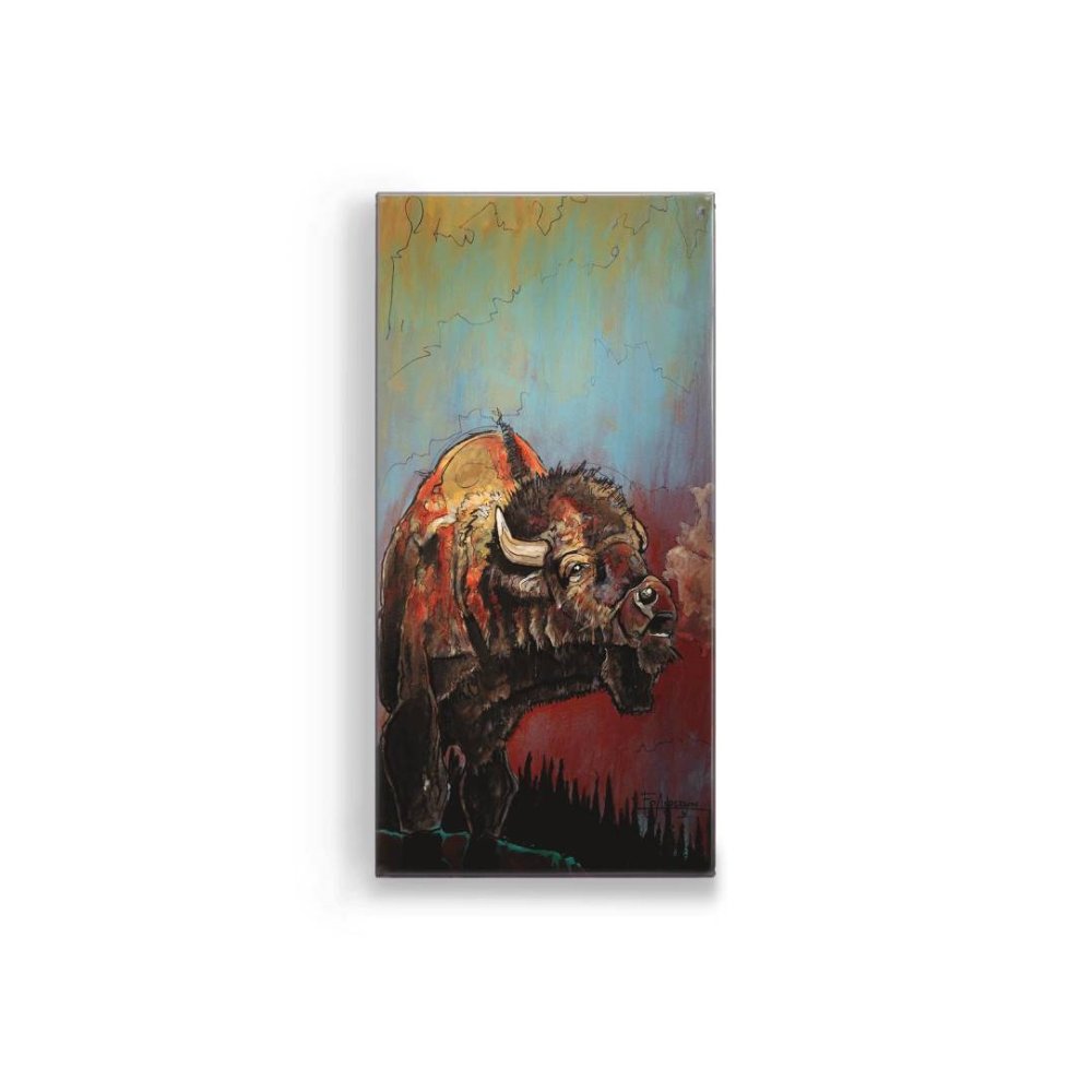 Ed Anderson Rendezvous Buffalo Metal Box Wall Art by Meissenburg Designs