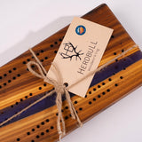 Epoxy and Hardwood Cribbage Board by Herdbull Woodworking