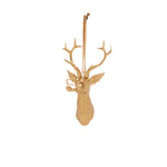 Gold deer head ornament on a white background