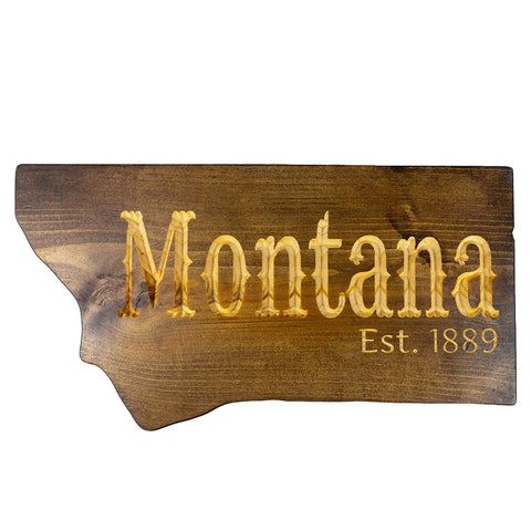 Montana Shape Wood Wall Art by Knotty Pine Woodworks (3 Styles)