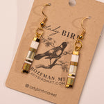Essential White and Gold Tila Bead Earrings - close up