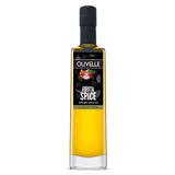 Bottle of Olivelle Fiesta Spice infused olive oil on a white background
