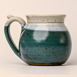 Fireside Turquoise White Mug by Mountain Arts Pottery