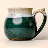 Fireside Turquoise White Mug by Mountain Arts Pottery