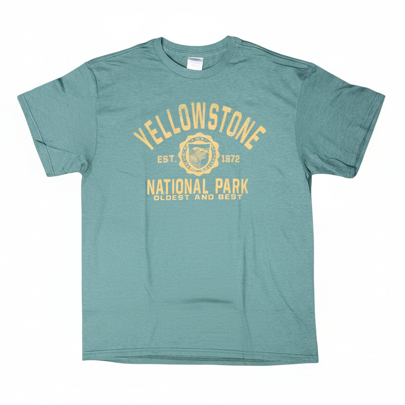 Forest and Navy Parcel Grizzly Yellowstone National Park T-Shirt