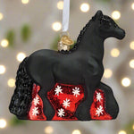 Friesian Horse Glass Ornament