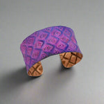 FuschiaandPurpleDiamondsCopperPatinaBraceletbyAnjuArtJewelry