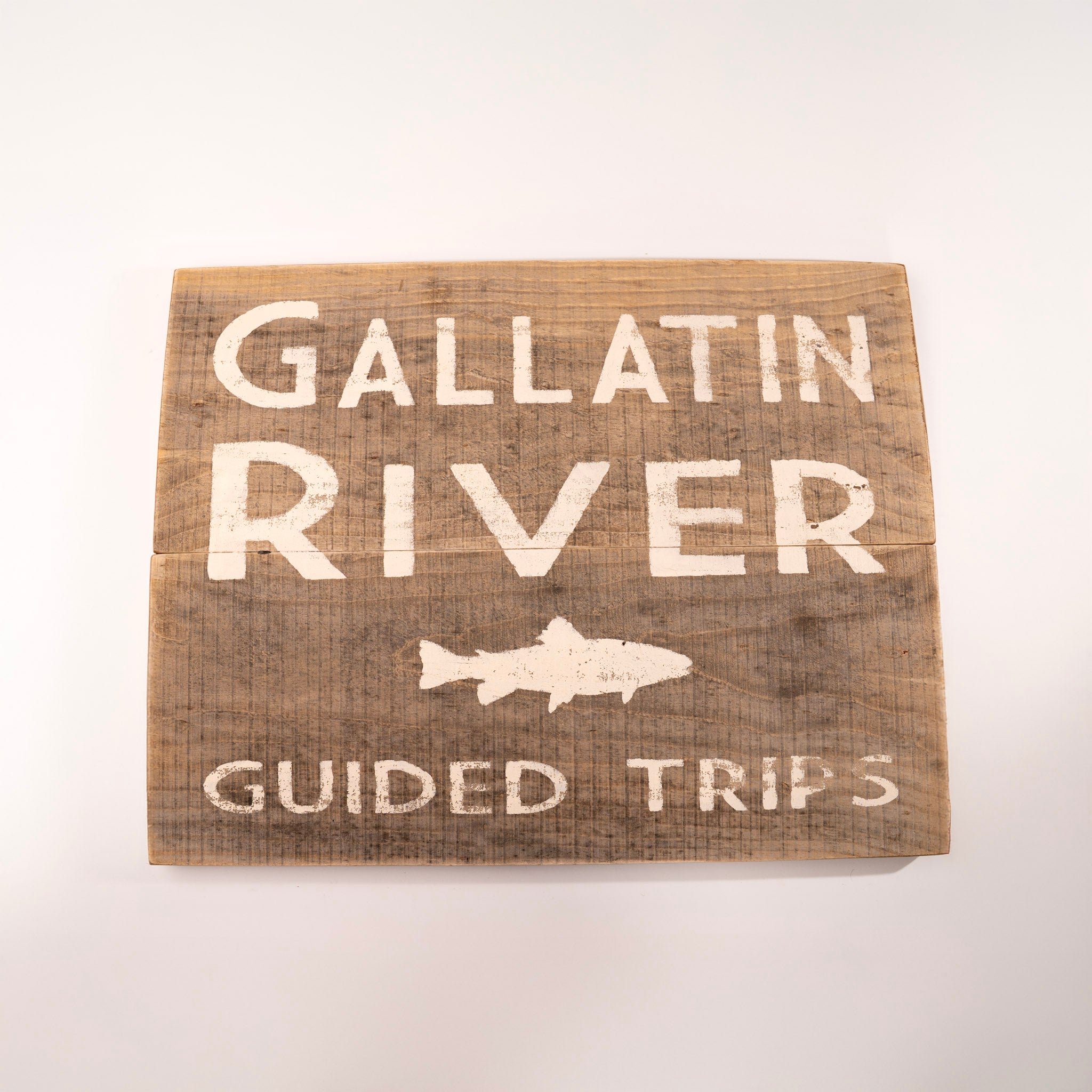 Gallatin River Guided Trips Barnwood Sign by Salvage Signs