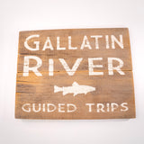 Gallatin River Guided Trips Barnwood Sign by Salvage Signs