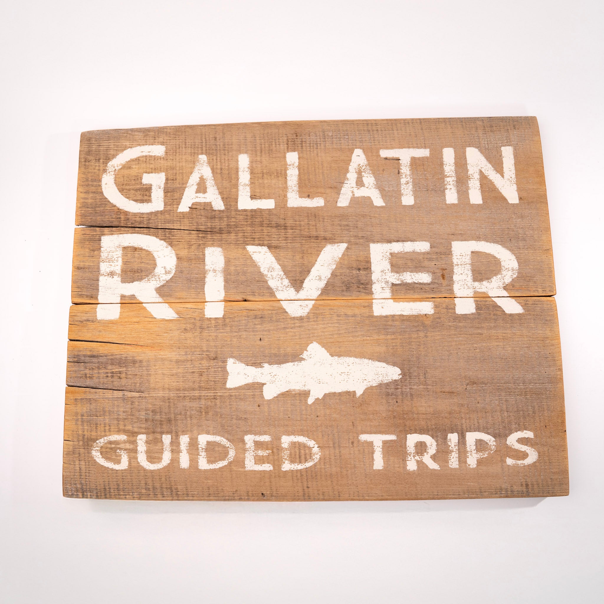 Gallatin River Guided Trips Barnwood Sign by Salvage Signs