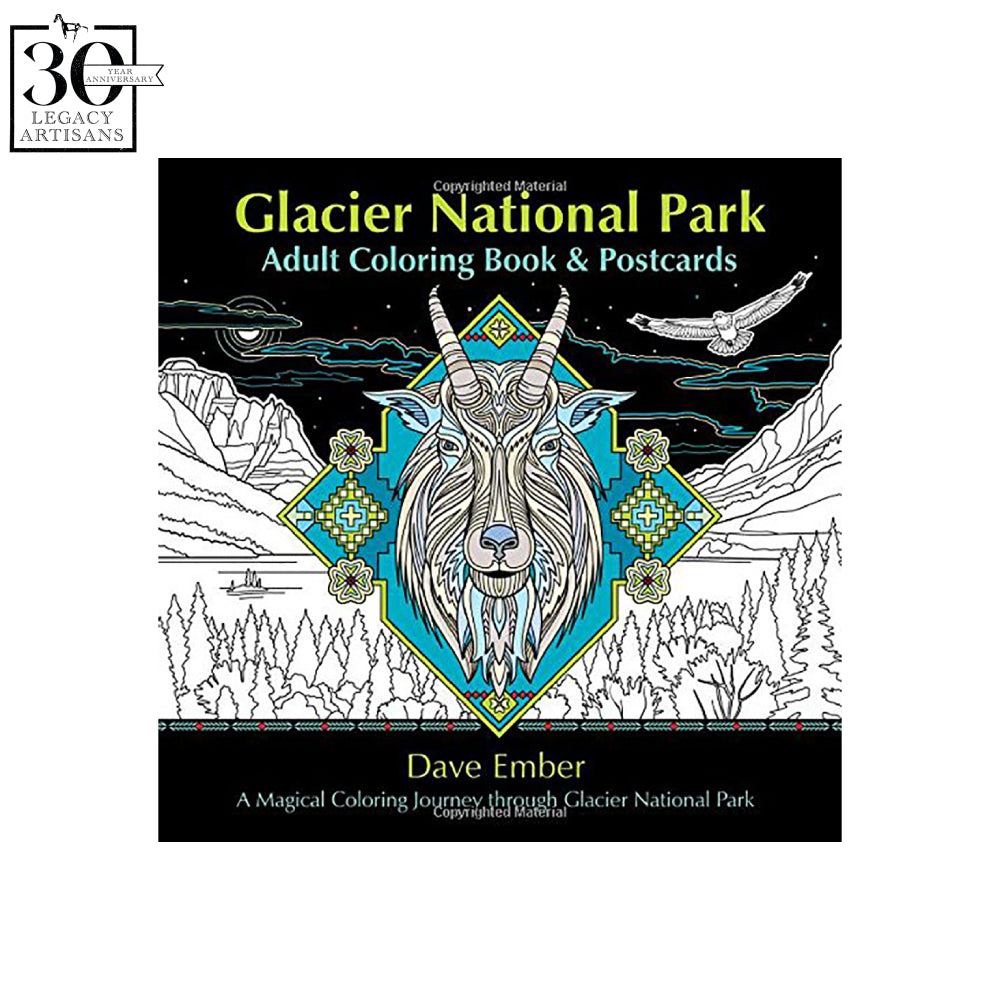 Glacier National Park Adult Coloring Book by Dave Ember
