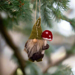 Gnome with Mushroom Wool Ornament by Ganz USA
