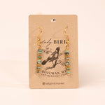 Gold African Turquoise Dangle Gemstone Earrings