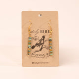 Gold African Turquoise Dangle Gemstone Earrings
