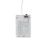 Clear electronic component with visible wiring on a white background