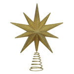 Gold glittery star-shaped Christmas tree topper