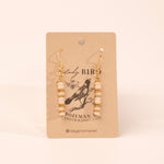 Gold White Opal Dangle Gemstone Earrings