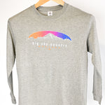 Gray Horizontal Retro Stripe Montana Long Sleeve Shirt - youth