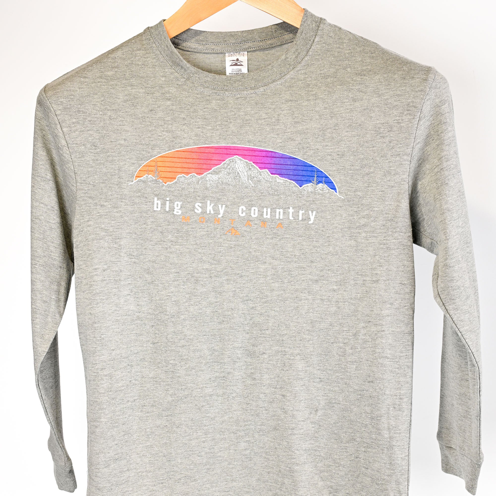 Gray Horizontal Retro Stripe Montana Long Sleeve Shirt - youth