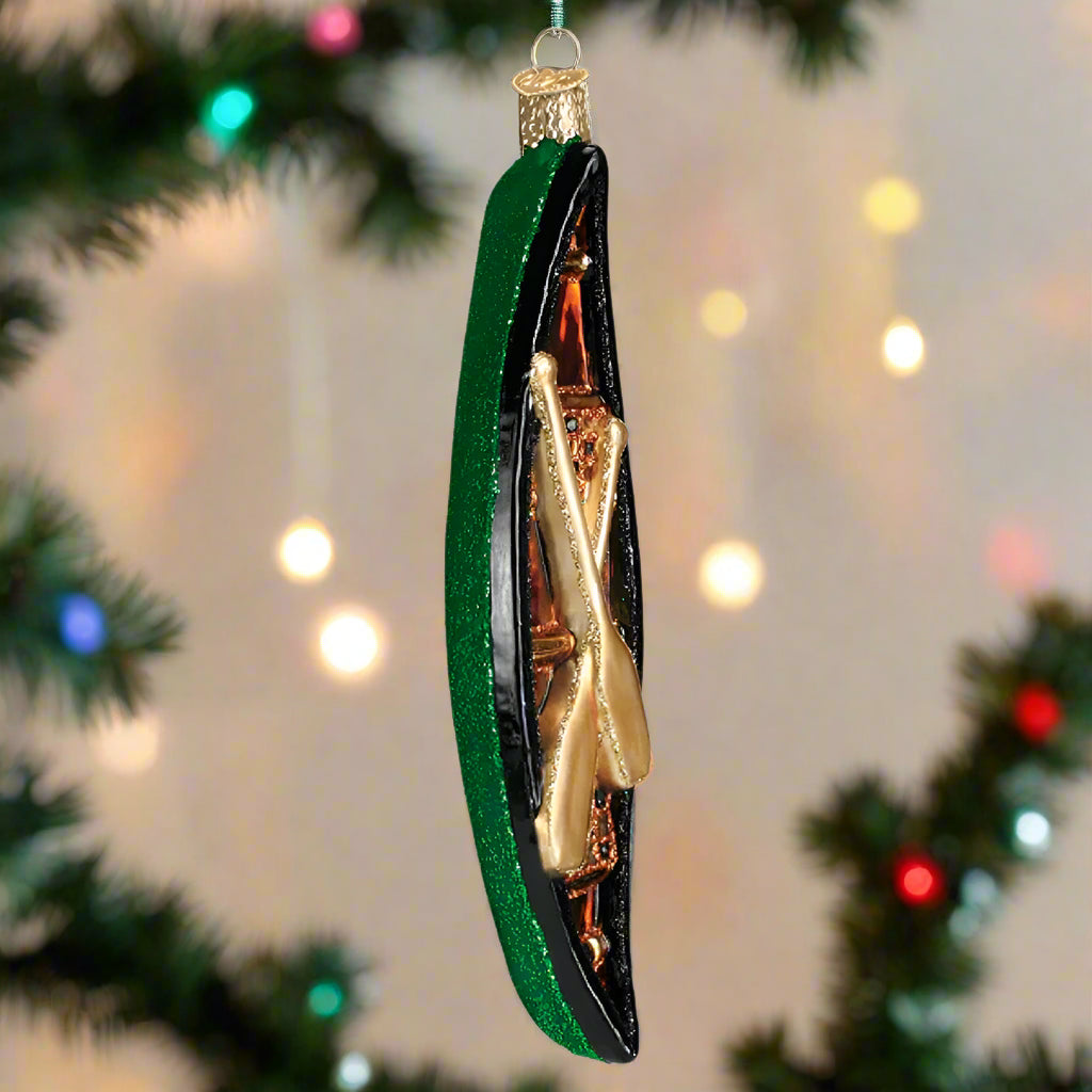 Green Canoe Ornament