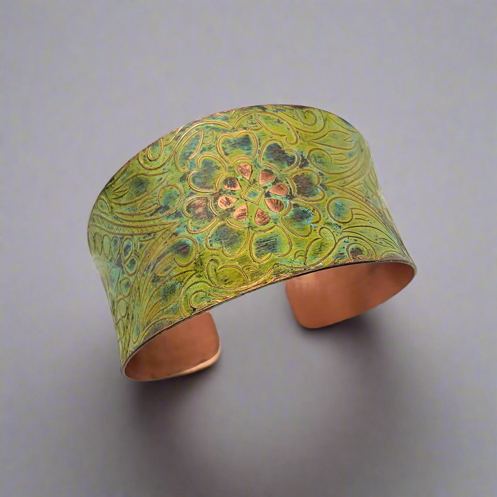GreenCopperPatinaBraceletbyAnjuArtJewelry