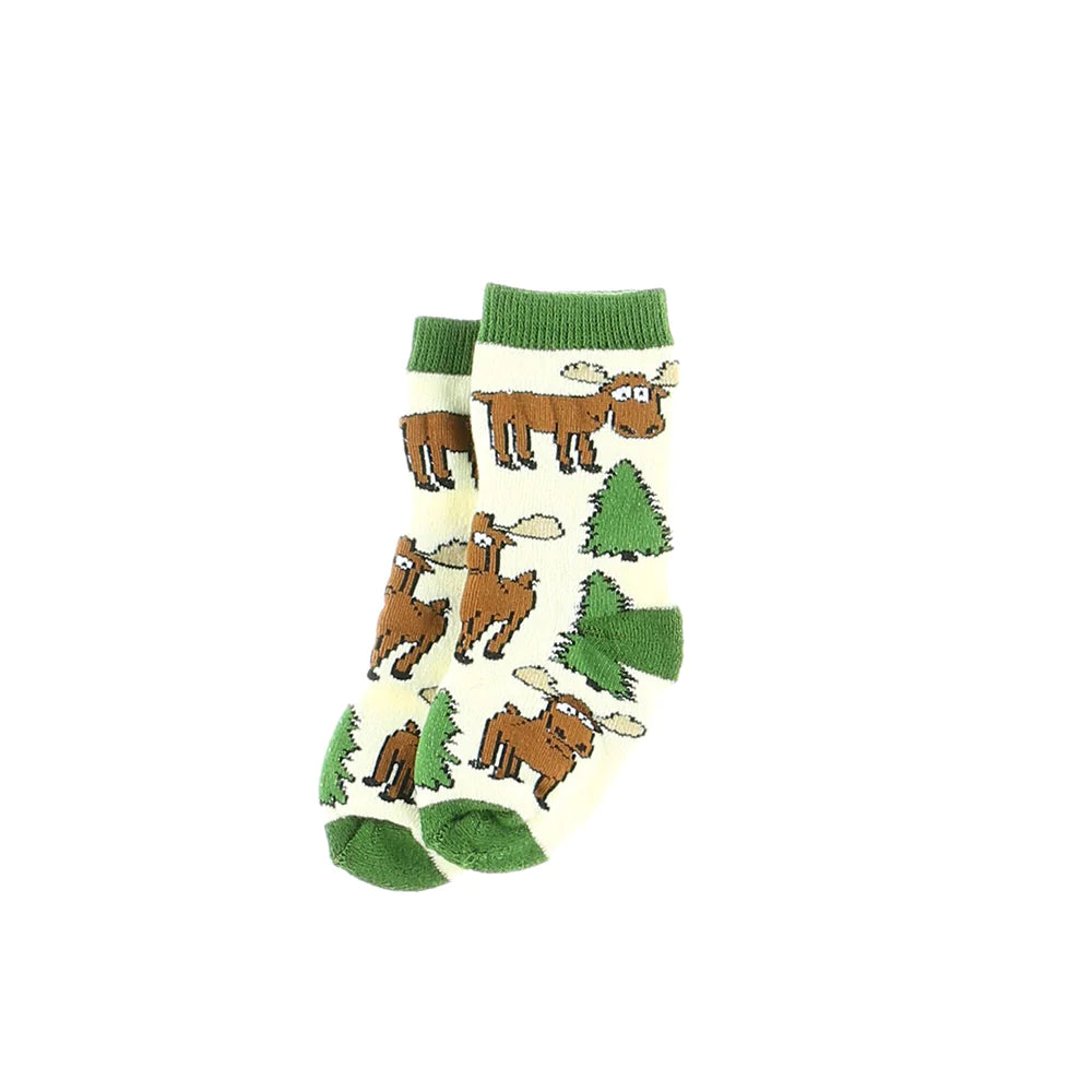 Green Moose Hugs Infant Socks
