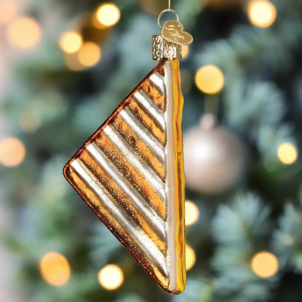 Grilled Cheese Sandwich Glass Ornament