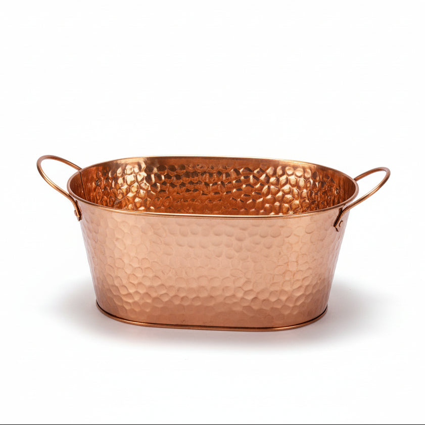 Hammered Metal Planter with Liner by Wald Imports