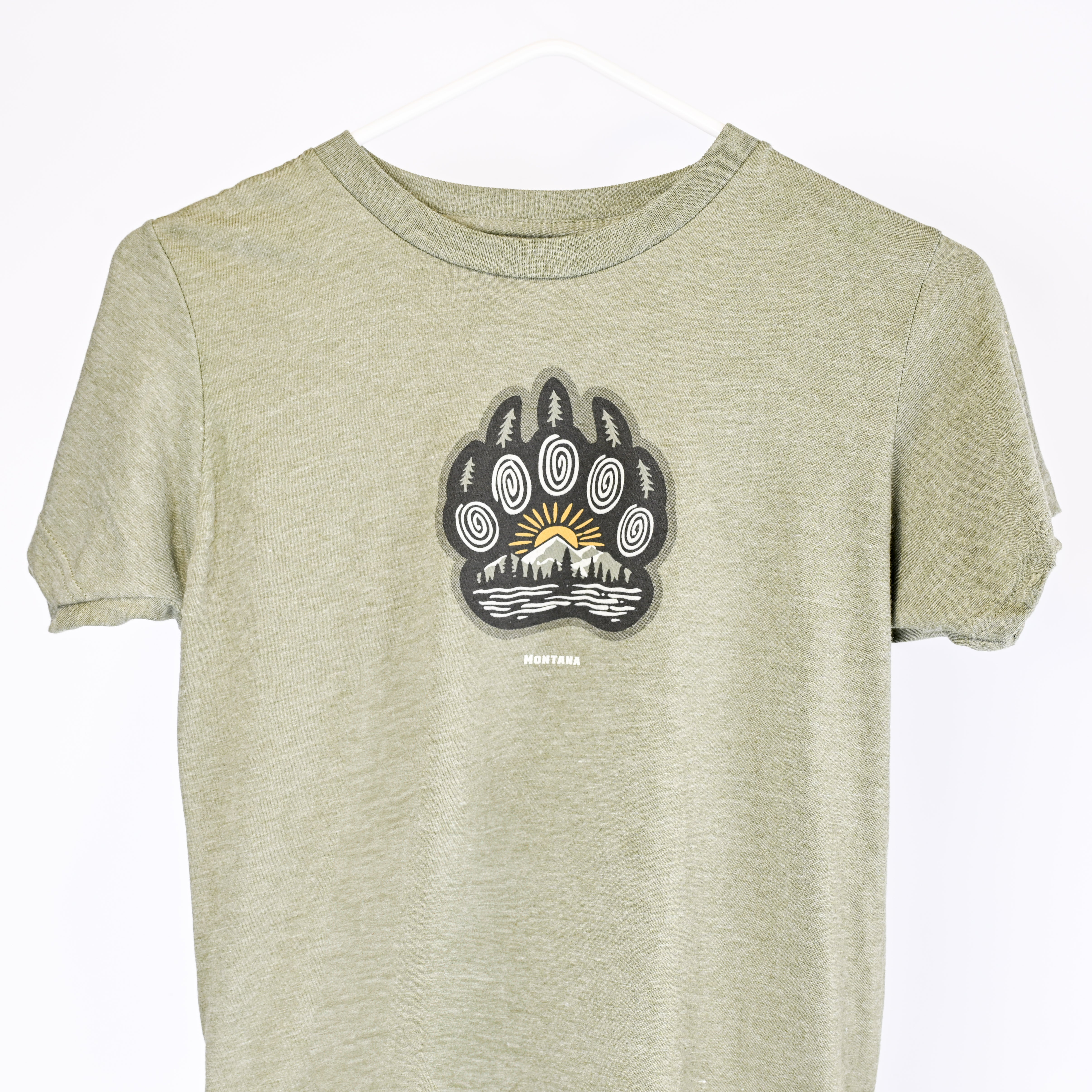 Heather Military Bear Paw Youth Montana T-Shirt