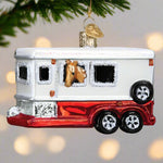 Horse Trailer Glass Ornament