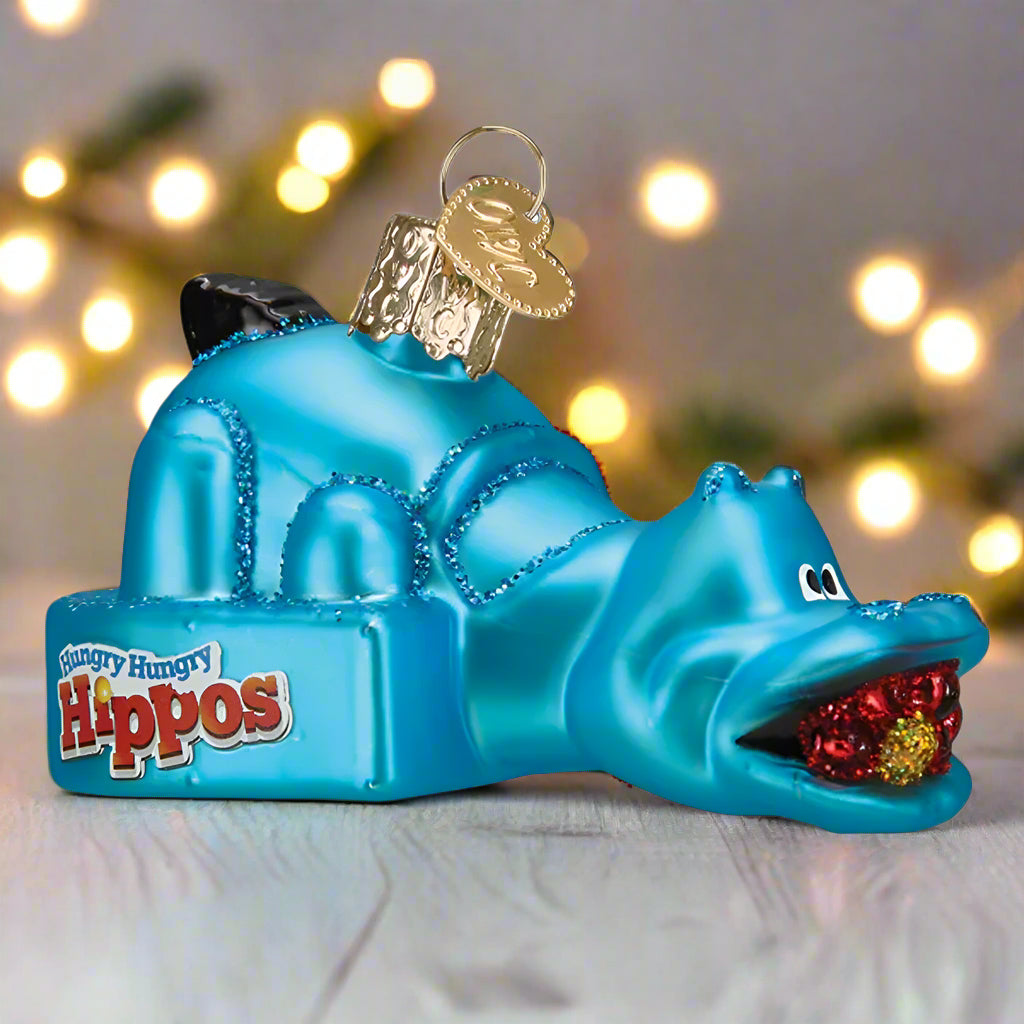 Hungry Hippos Glass Ornament
