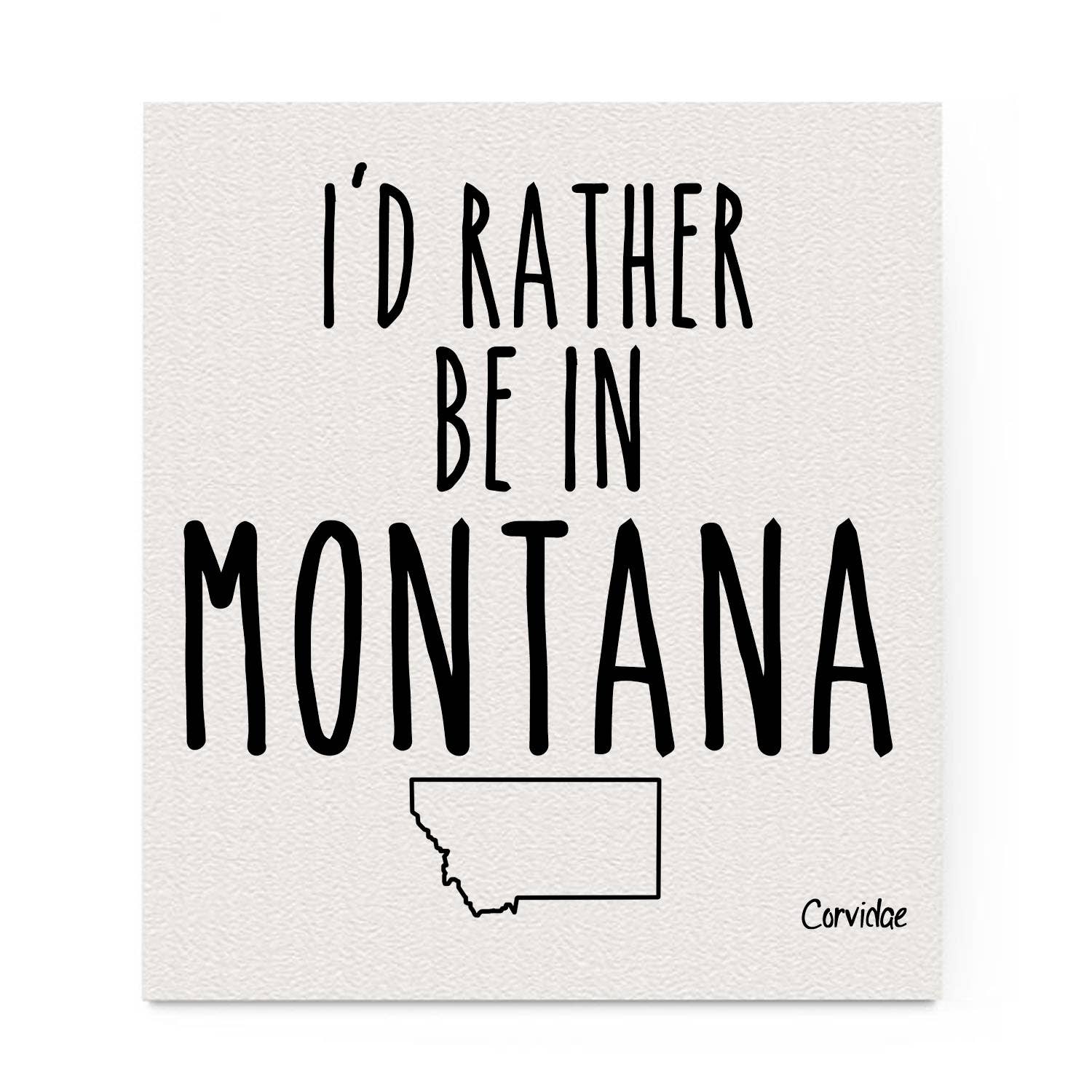 I'd Rather be in Montana Swedish Dishcloth by Corvidae designs and drawings