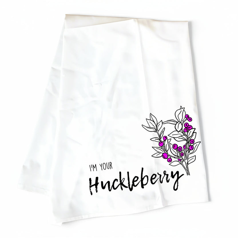 I'm Your Huckleberry Tea Towel by Corvidae Drawings and Designs