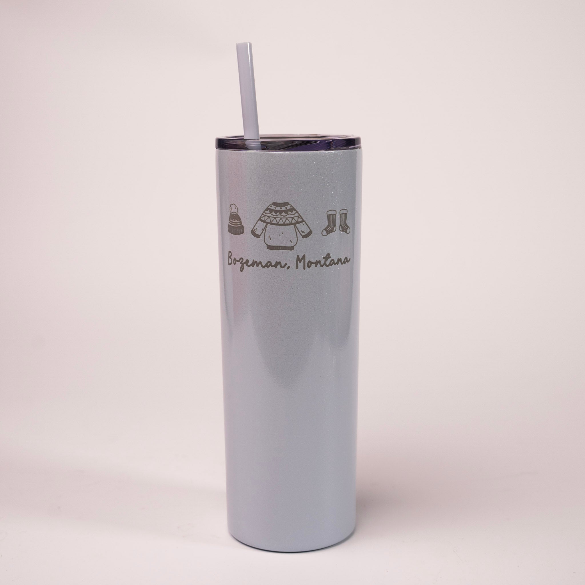 Winter Clothes Horizontal Skinny Tumbler by Montana Gift Corral