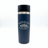 Big Sky Montana Engraved Navy Blue YETI Rambler 16 oz Travel Bottle by Montana Gift Corral