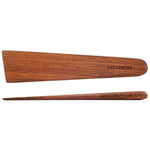 Two wooden hair styling tools on a white background with 'EARLYWOOD' branding.