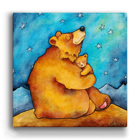 Karen Savory Super Hero in the Making Bear with Cub Metal Box Wall Art by Meissenburg Designs