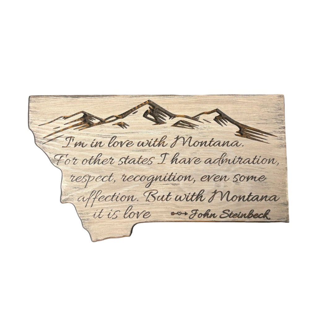 Steinbeck Quote Montana Shape Wall Art by Knotty Pine Woodworks (2 Styles)