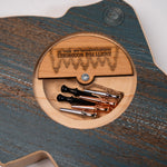 Lakeside Natural Fish Shaped Cribbage Board with Mountain Scene by Knotty Pine Woodworks