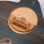 Lakeside Natural Fish Shaped Cribbage Board with Mountain Scene by Knotty Pine Woodworks