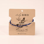 Lapis Blue with Silver Stretchy Gemstone Wrap Bracelet