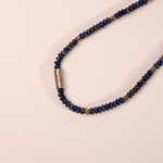 Lapis and Silver Pendant Gemstone Necklace - close up