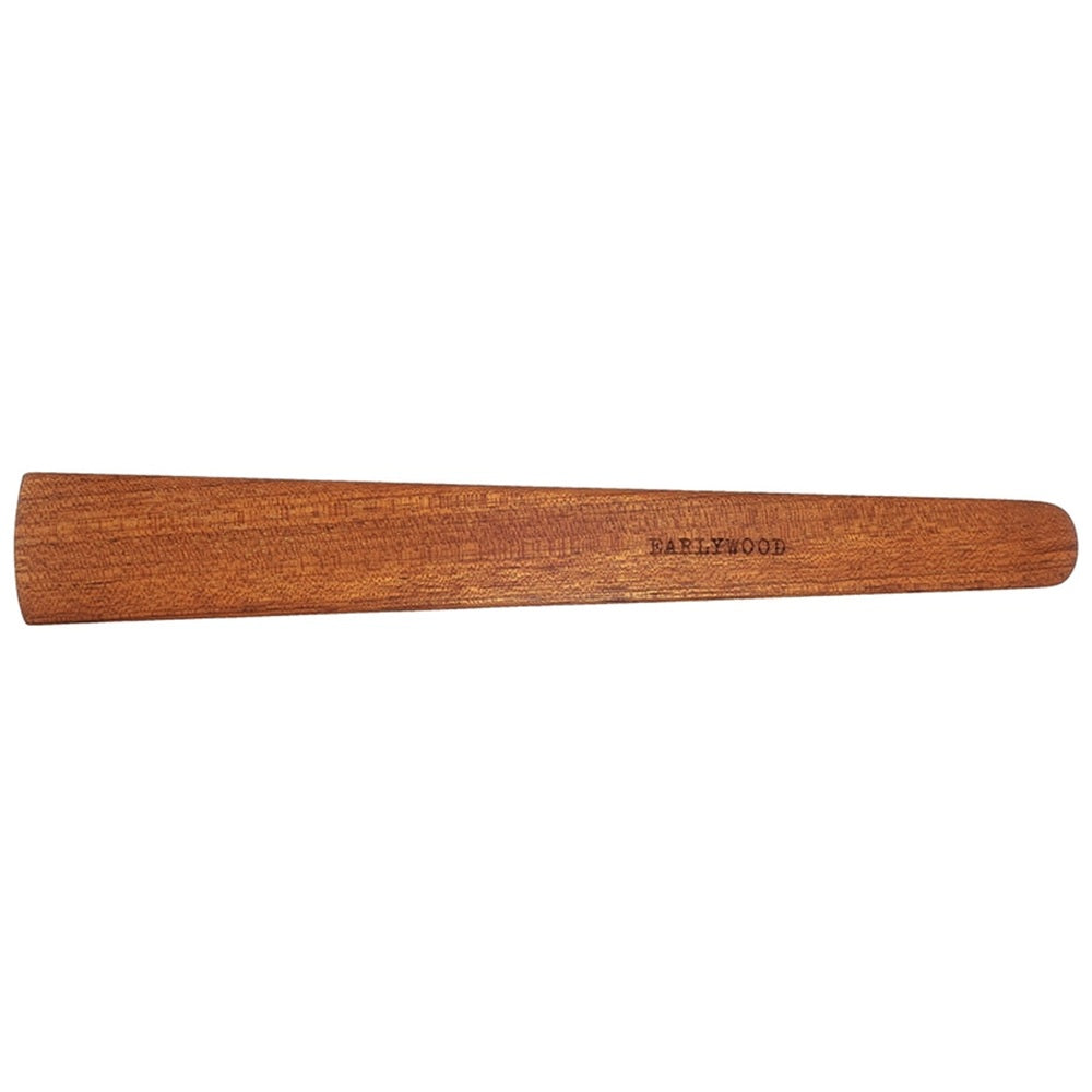 Wooden spatula with 'Earlywood' branding on a white background